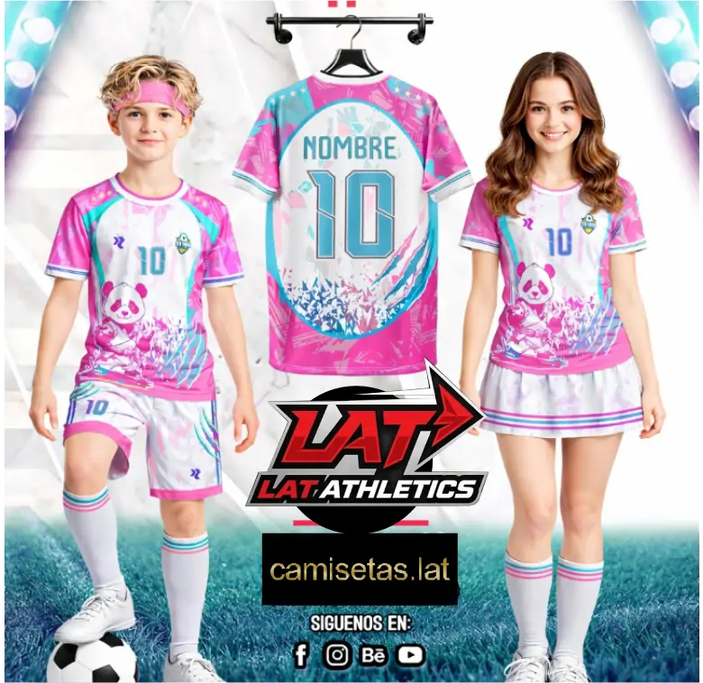 Conjunto deportivo rosa con oso panda para olimpiadas