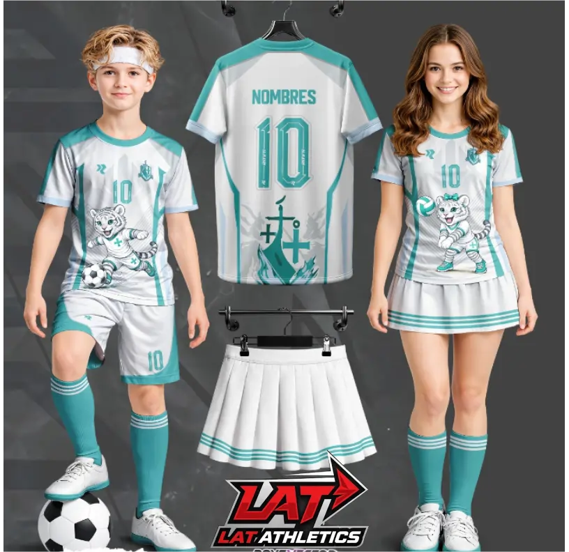 Conjunto deportivo blanco con gatito para olimpiadas