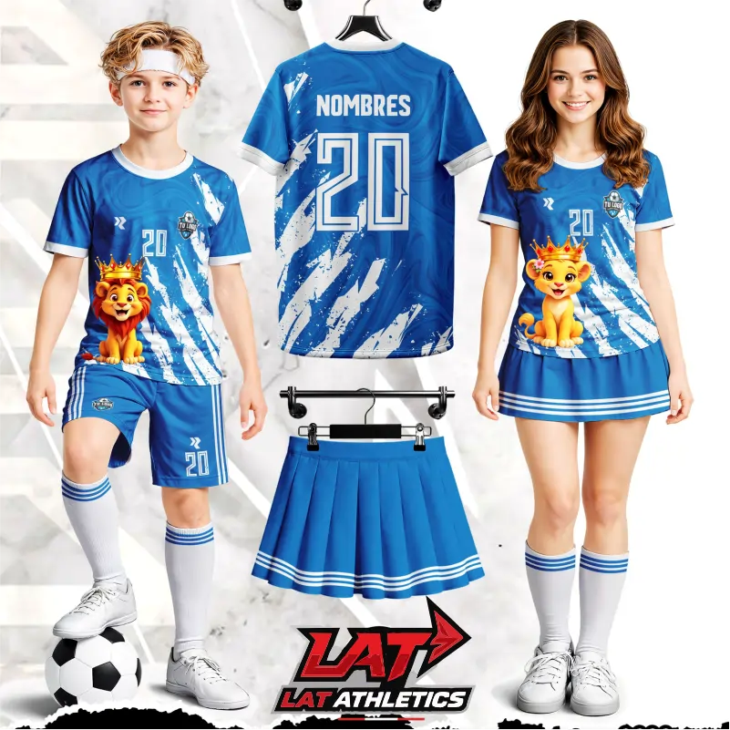 Conjunto deportivo grunge rasgado  con leon para olimpiadas