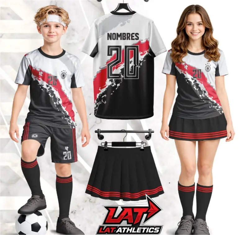 conjunto deportivo personalizado grunge  con falda  short para niños